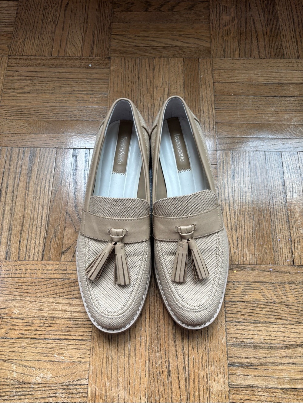 Franco Sarto Beige Tassel Loafers